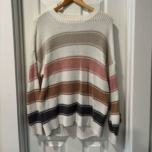 Hollister Oversized Striped Sweater Size XS Chunky Knit Long